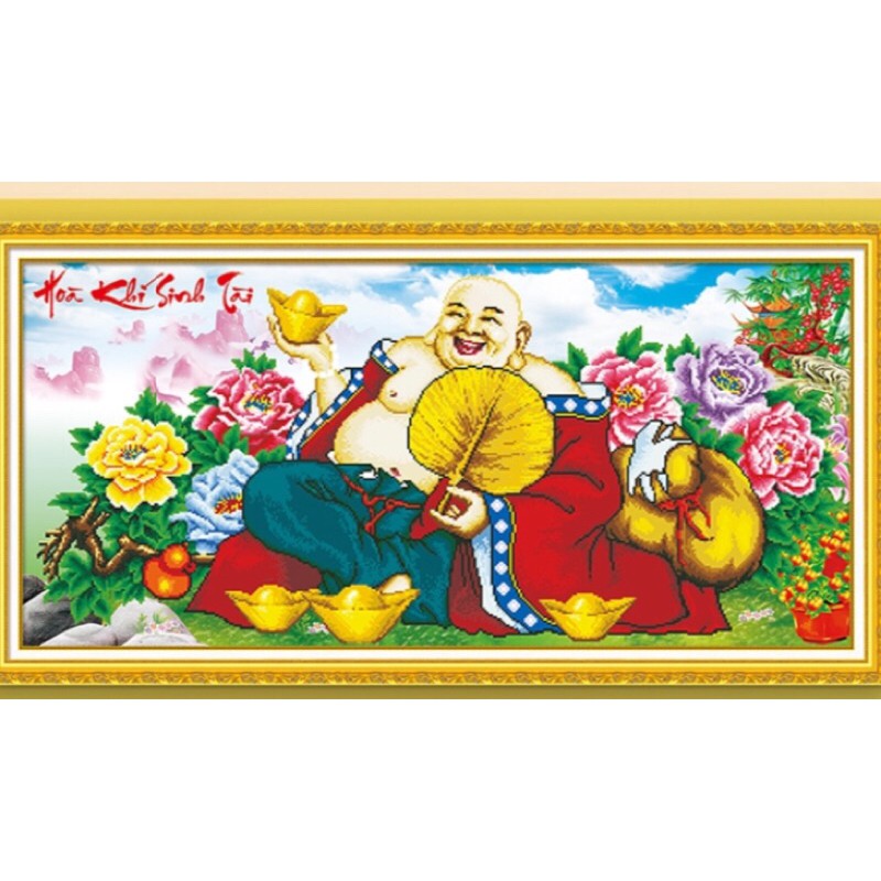 Tranh đính đá Phật Di Lặc Lg1476 (130x65) chưa đính