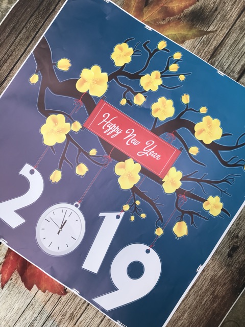 Decal Trang Trí Tết - Cành Mai Vàng 2019 Đồng Hồ Xinh ( ẢNH + VIDEO THẬT )