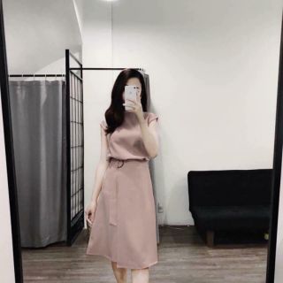 Set trang phục công sở đơn giản thanh lịch màu hồng nude