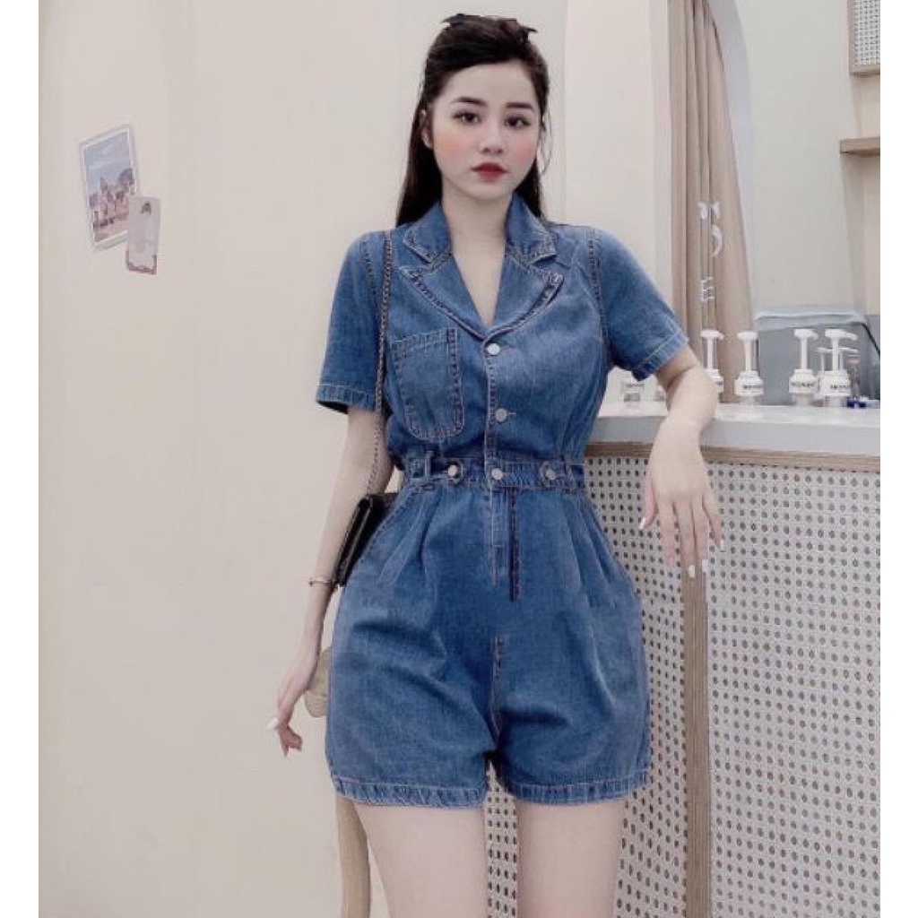 Đồ liền thân FM Style jump jeans nữ cổ vest, chất Denim cao cấp, chuẩn form - trẻ trung - hiện đại 210703060 | BigBuy360 - bigbuy360.vn