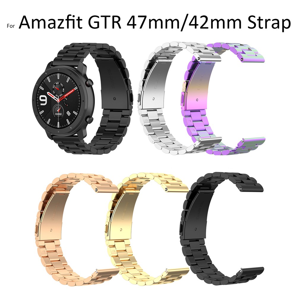 Dây Đeo Kim Loại Cho Đồng Hồ Amazfit Gtr 2 2e 47mm 42mm Gts 2 Mini Bip U S Lite Pop Pro 2020 Mới