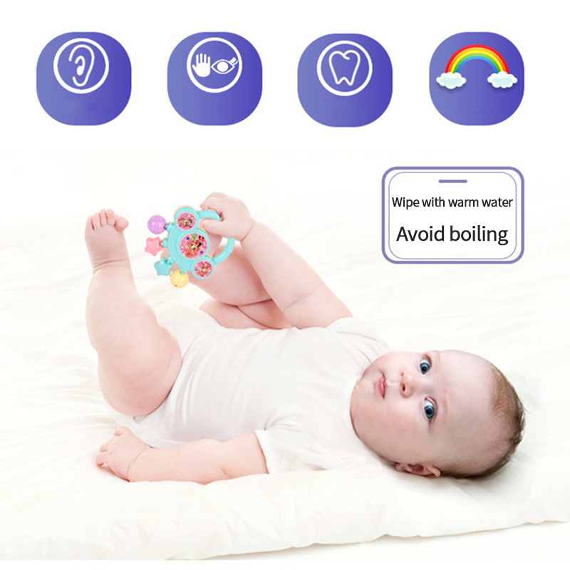 7Pcs Newborn Teether Baby Toys Early Learning Infant Wrist Rattle Teething Bite Playset Toy Baby Soft Rubber Safety