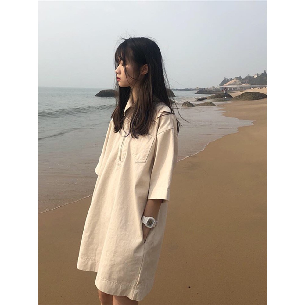 Order | Đầm denim suông cổ polo K4904 | BigBuy360 - bigbuy360.vn