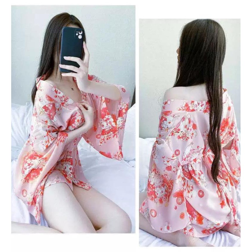 Đầm ngủ sexy phong cách Kimono Nhật Bản gợi cảm