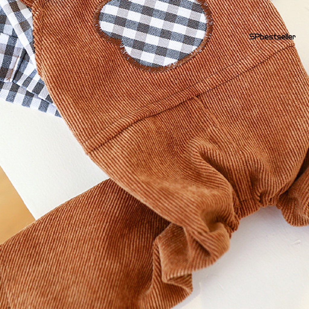 Quần yếm họa tiết kẻ sọc giữ ấm cho thú cưng