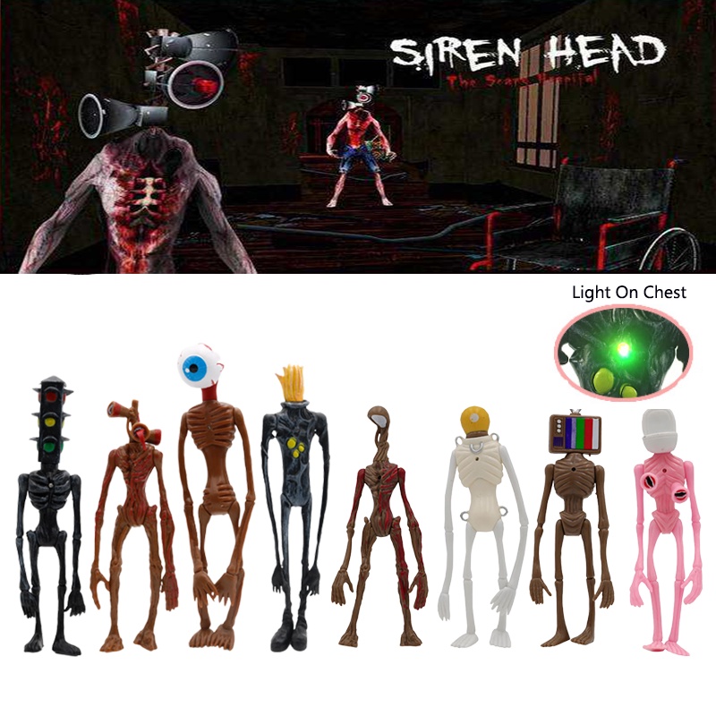Set 4 Mô Hình Đồ Chơi Đầu Siren Phát Sáng Trong Đêm Cho Bé