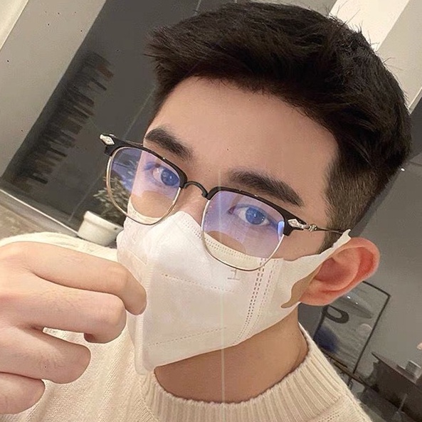 Mắt Kính Nửa Gọng Kim Loại Chống Ánh Sáng Xanh Thời Trang Cho Nam