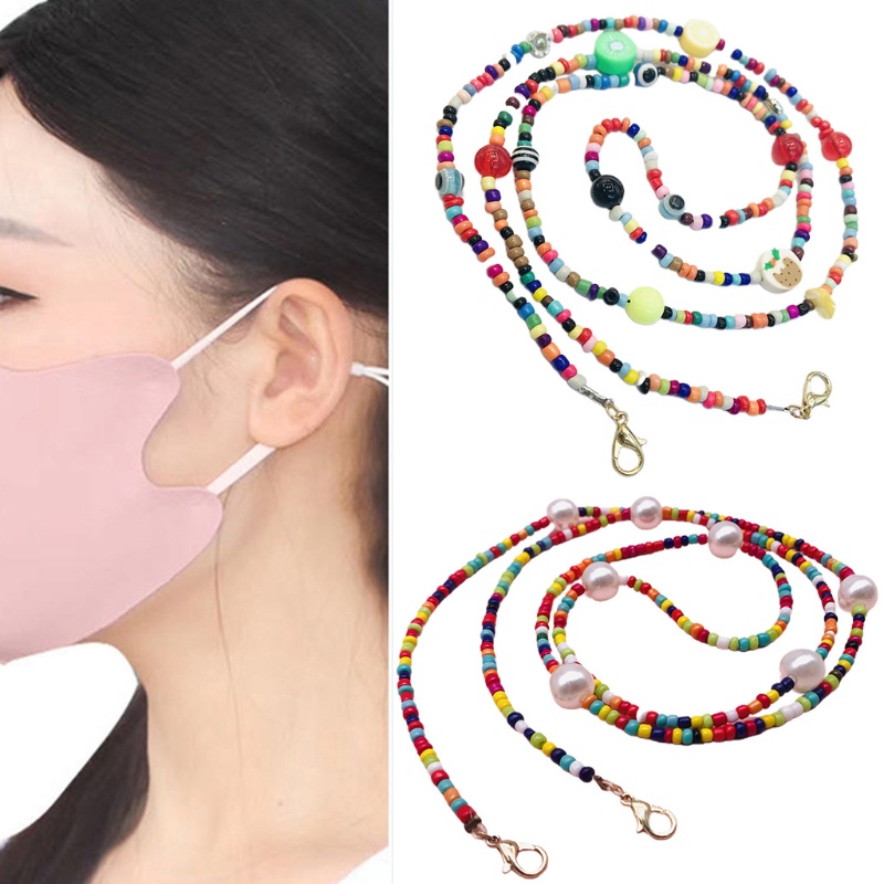 Dây Đeo Giá Đỡ Mắt Kính Xỏ Hạt Nhiều Màu Sắc Dùng Trang Trí