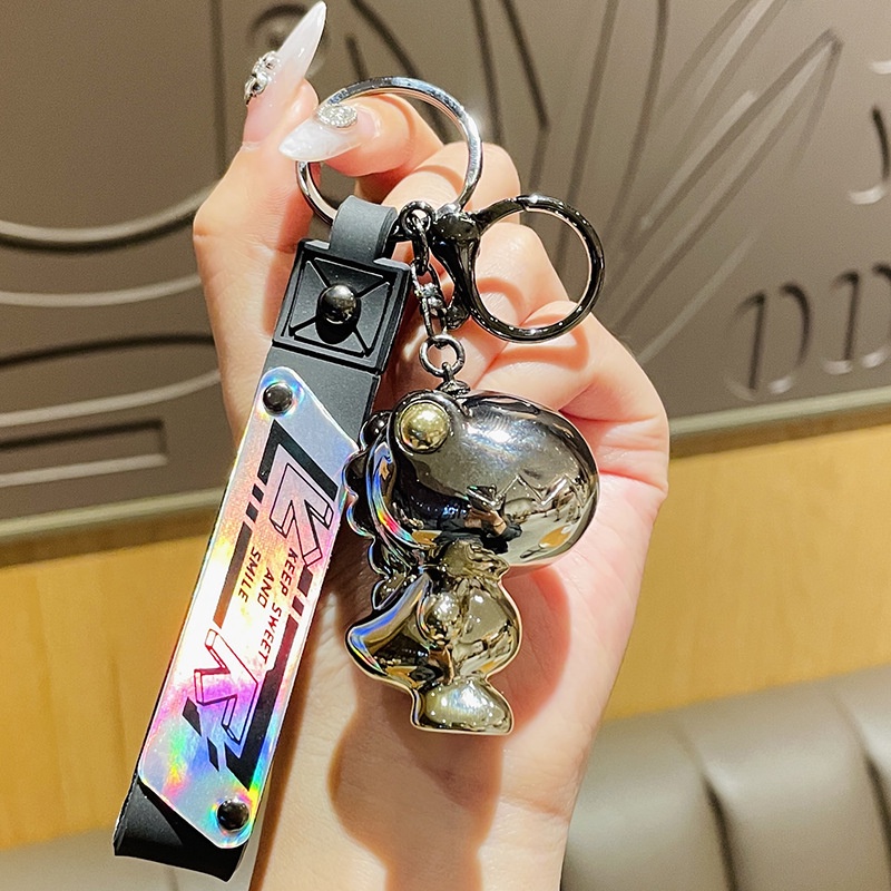 Móc Khóa Khủng Long Mạ Điện Màu gradient Sáng Tạo