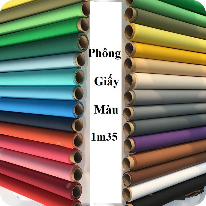 Phông Giấy Màu Chụp Ảnh 1m35x1m/ 1m35x2m/ 1m35x10m