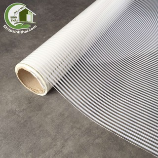 Giấy dán kính sọc đứng màu trắng, [ 50cm x khổ 1m ] có sẵn keo