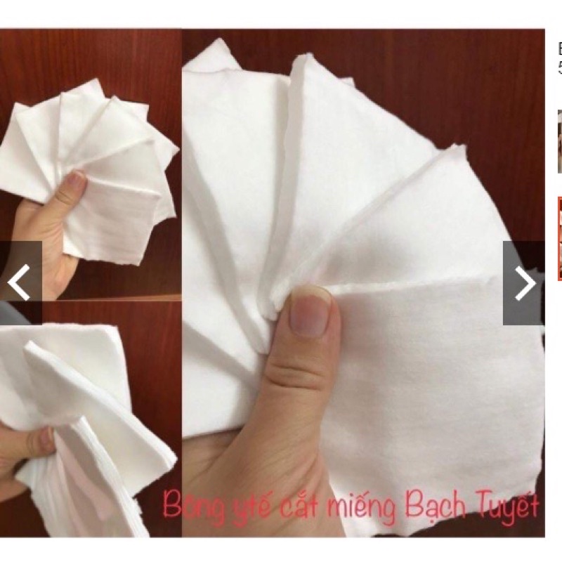 Bông Bạch Tuyết Y Tế Cắt Miếng 7 x 7 cm Dùng Tẩy Trang Lau Mặt Trong Spa