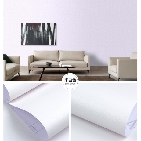 [mua3giam5k] Cuộn 10m giấy dán tường màu trắng trơn