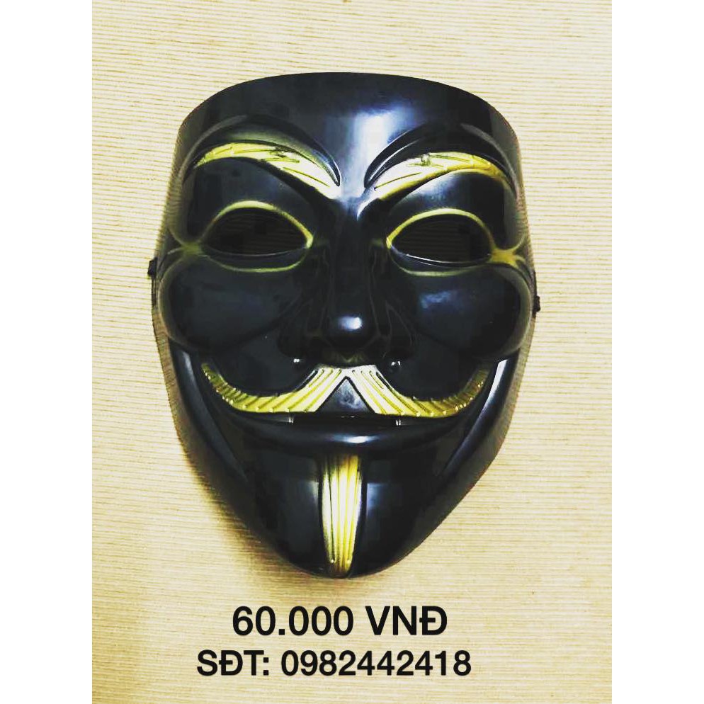Mặt nạ hacker anonymous màu đen-H166 _rẻ free