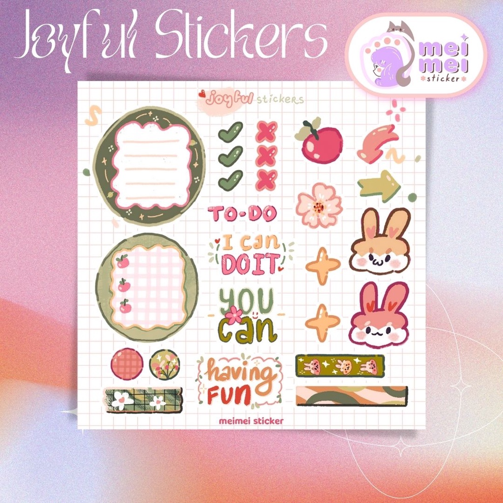 Meimei Sticker - Joyful Sticker Book - nhãn dán trang trí sổ bullet journal