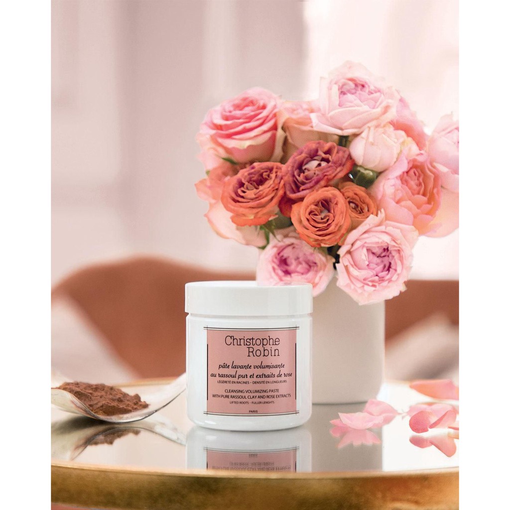 Tẩy da chết cho da đầu làm phồng tóc CHRISTOPHE ROBIN Volume Shampoo Paste  Rassoul Clay Rose Extract