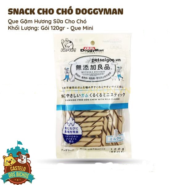 THỨC ĂN CHO CHÓ -Que gặm hương sữa, 2 loại ngắn và dài 120g Doggyman 82399