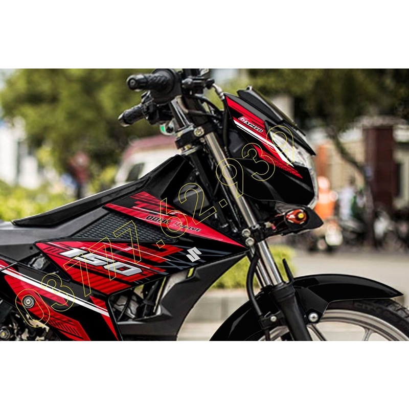 Tem rời Satria xe đen - tem đỏ mẫu 2022 siêu hot