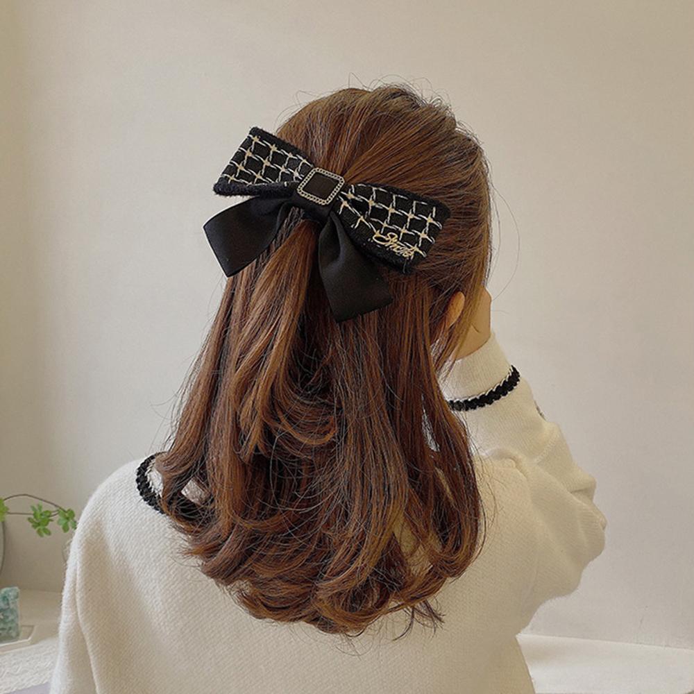 Kẹp Tóc Nơ Lớn Bằng Vải Phong Cách Hàn Quốc Cổ Điển