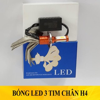 ĐÈN PHA LED XE MÁY 3 TIM CHÂN H4