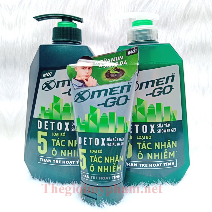 Combo Xmen Go Detox: Sữa Tắm 630g + Dầu Gội 630g + Sữa Rửa Mặt 100g