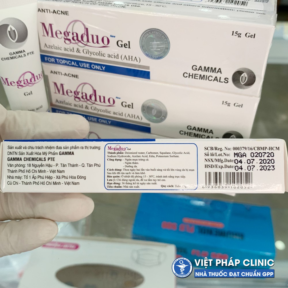 Megaduo Gel 15g - Bản AHA và Plus Retinal 1.0 - Dưỡng da, giảm mụn