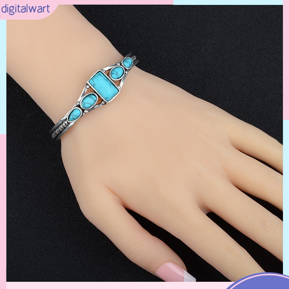 Vòng tay đính đá ngọc lam vintage cho nữ