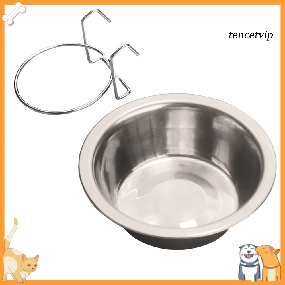 Tô Đựng Thức Ăn / Nước Uống 150ml Bằng Thép Không Gỉ Có Móc Treo Cho Thú Cưng