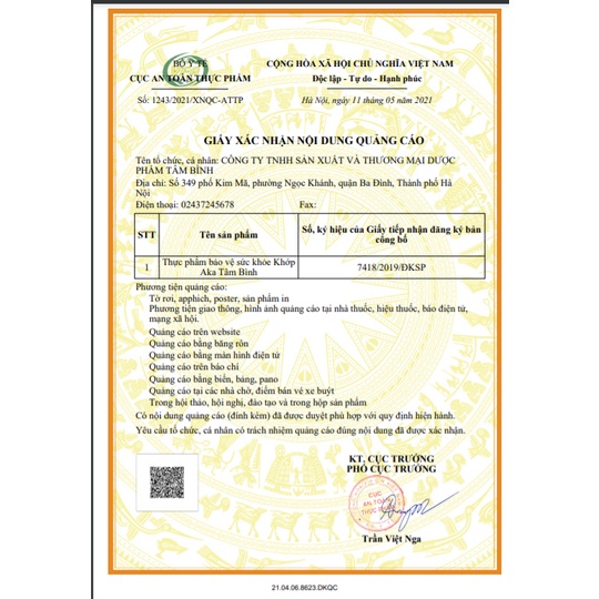 KHỚP AKA TÂM BÌNH - Hỗ trợ dưỡng khớp, tái tạo sụn khớp