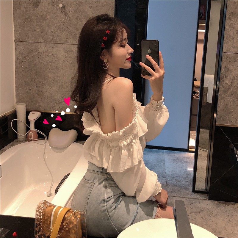 Áo sơ mi nữ trễ vai Emilyshop ulzzang