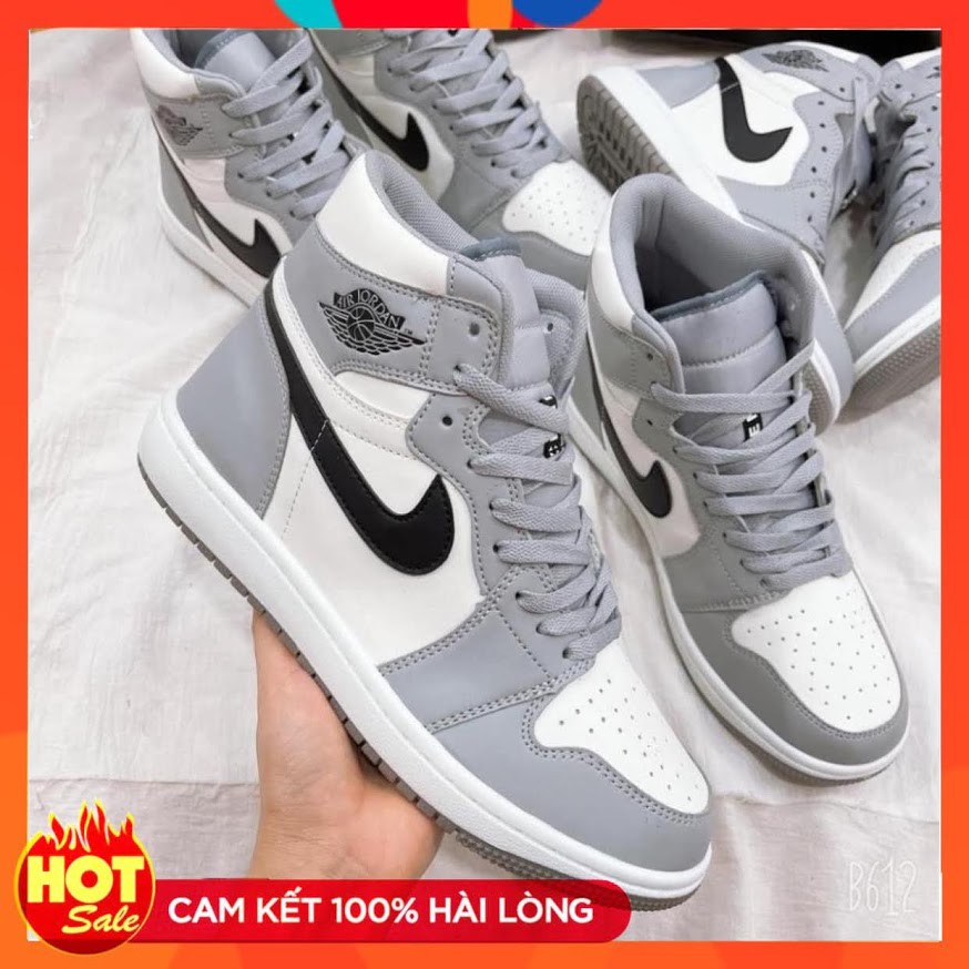 Giày thể thao 𝐉𝐎𝐑𝐃𝐀𝐍 Xám cao cổ ⚡️𝐅𝐑𝐄𝐄 𝐒𝐇𝐈𝐏⚡️, Giày JD1 xám cao cổ móc đen tặng full box bill cao cấp | BigBuy360 - bigbuy360.vn