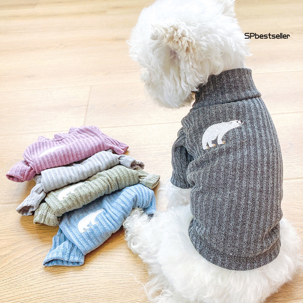 Áo thun tay dài cổ cao thoải mái thời trang mùa thu cho thú cưng