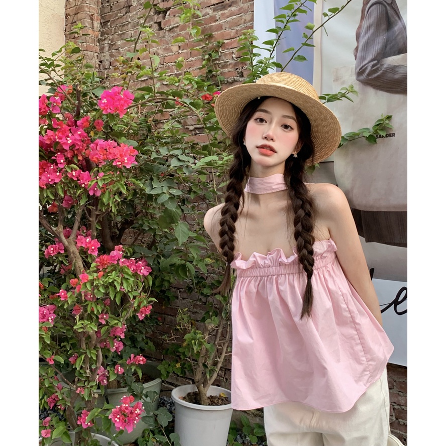 Áo Ống Ngắn Hai Dây Màu Hồng Thời Trang Mùa Hè Dành Cho Nữ wd2363 | BigBuy360 - bigbuy360.vn