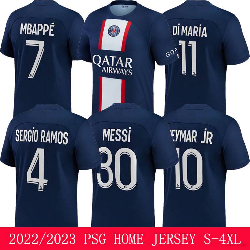 Áo Thun Số 2022-2023 Paris Saint-Germain PSG Jersey Mbappe Neymar Maria Ramos