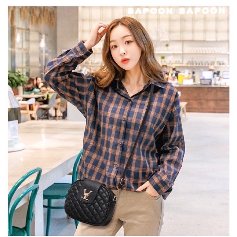 Túi Đeo Chéo, Túi Đeo Vai 3 Ngăn Để Đồ Tiện Dụng Họa Tiết Chần Trám TCT001