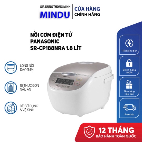 Nồi Cơm Điện Tử Panasonic Sr-Cp188nra 1.8 Lít - Bảo Hành Chính Hãng - Điện Máy Kenca