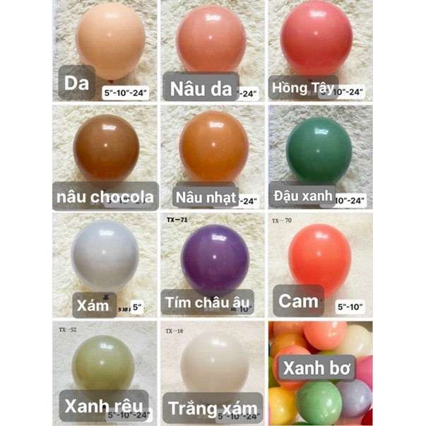 bóng tròn gam màu châu âu size 10&quot; tongxuan