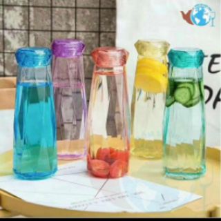 Bình thủy tinh kim cương màu cao cấp 430ml