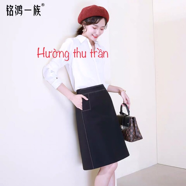 Chân váy chữ a trần chỉ nhiều trên gối trẻ trung | BigBuy360 - bigbuy360.vn