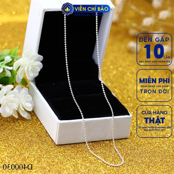 Dây chuyền bạc nữ họa tiết bi nhỏ chất liệu bạc 925 thời trang phụ kiện trang sức nữ Viễn Chí Bảo D400030