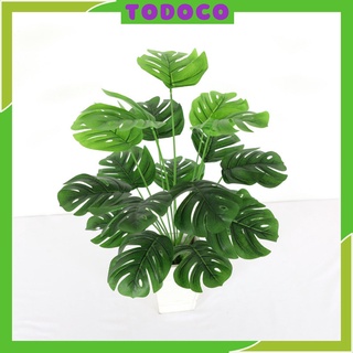 Cây lá rùa lớn 18 lá Cây giả TODOCO trang trí nhà cửa để bàn đám cưới, bông nhựa cắm bình decor phòng