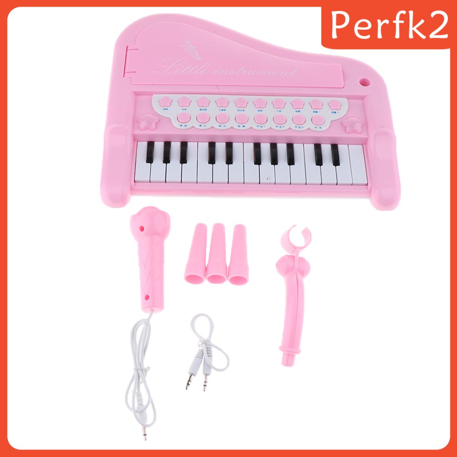 Đàn Piano Điện Tử Perfk2 Có Micro Màu Hồng Cho Bé