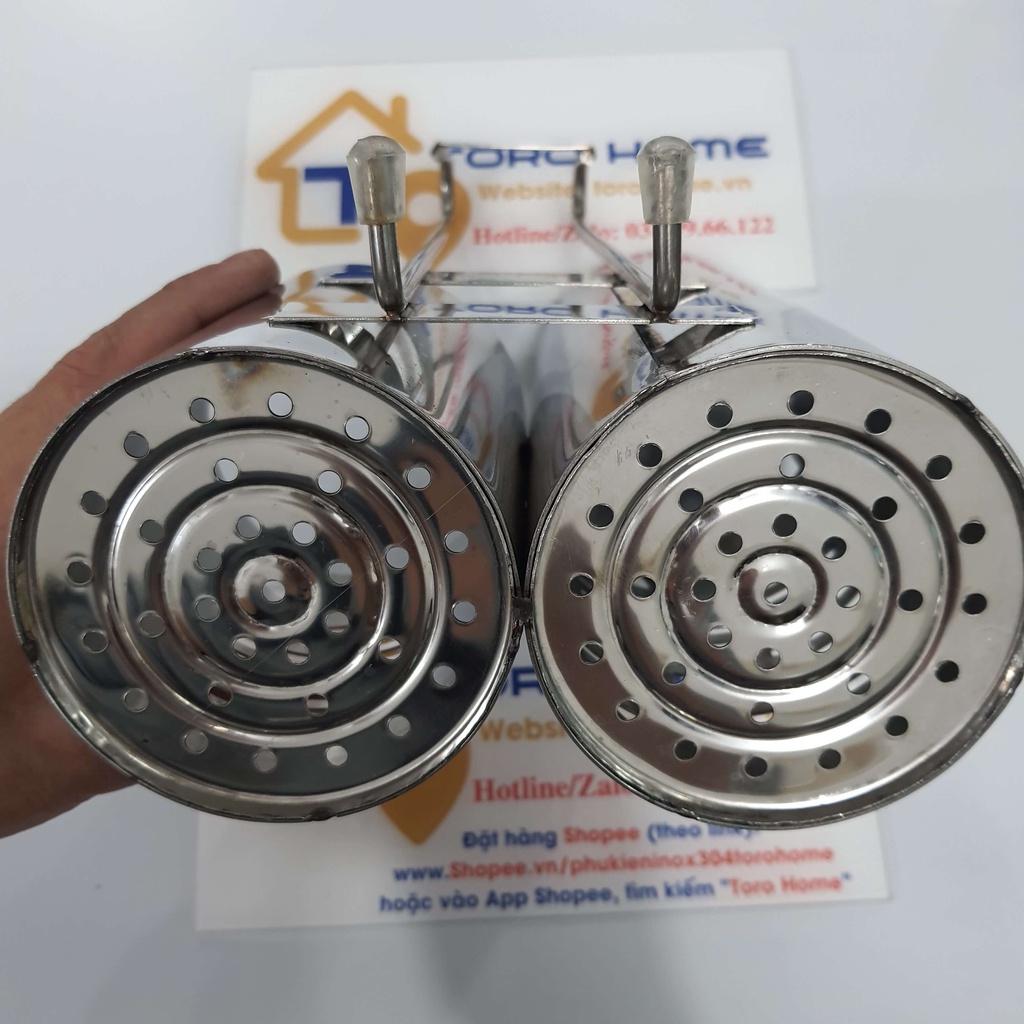 Ống đũa inox 304 loại 2 ngăn hình trái táo ĐT-2 Toro Home, Cam kết chất liệu inox Chuẩn 304