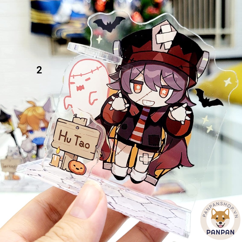 Mô Hình Standee đựng viết, bút Anime Genshin Impact Halloween  Xiao, Hutao, Childe