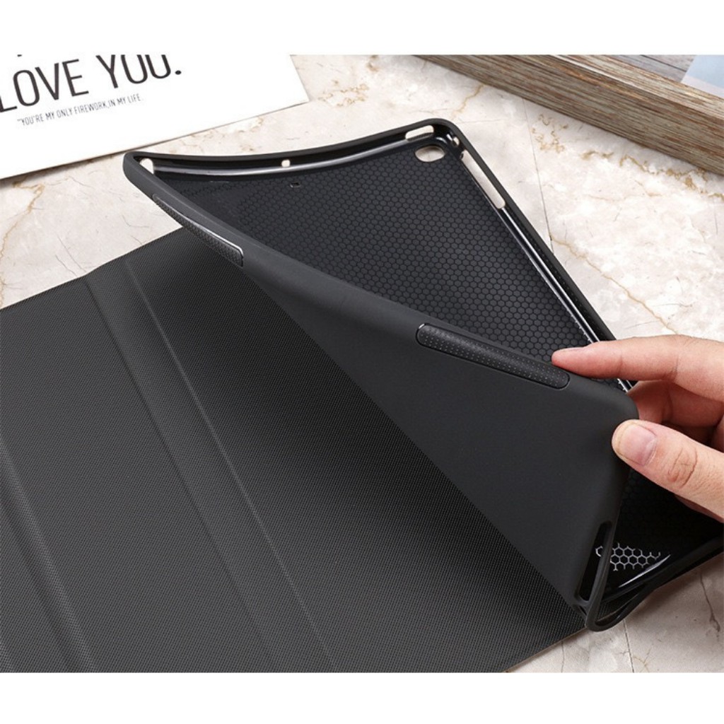 Bao da ipad silicon hình Gấu đẹp màu đen trắng ipad Air 4/Air 3/gen5/6/7/8/9/Pro 11...MART CASE