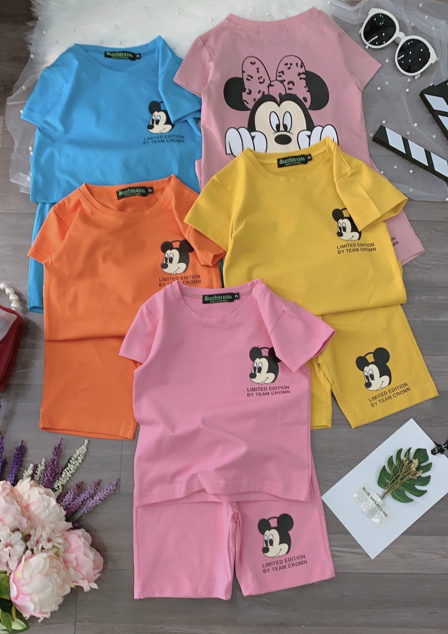 bộ đồ bé gái MKEY in sau lưng từ 7kg đến 25kg