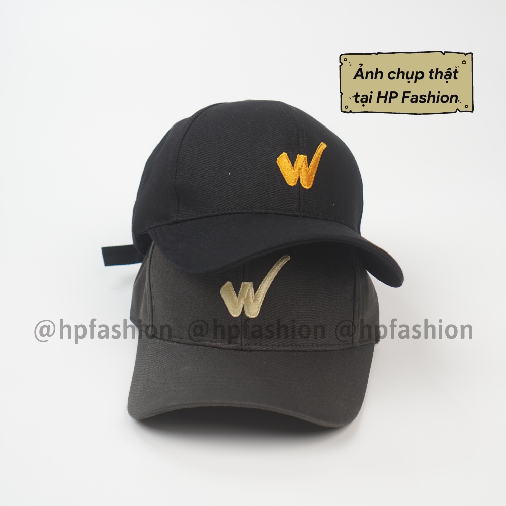Mũ lưỡi trai ❤️ Nón kết thêu chữ W chất kaki cao cấp form unisex nam nữ N70 - Happy Style