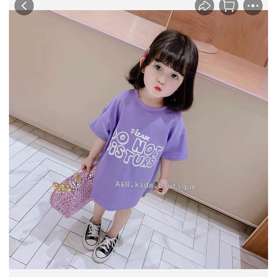 váy xuông cotton cô gái tóc xoăn cho bé