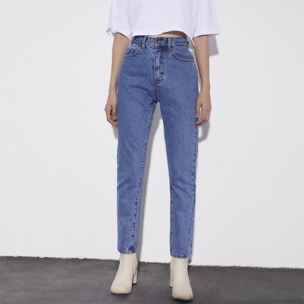 Quần mom jean lưng cao - High Waisted Mom Jeans