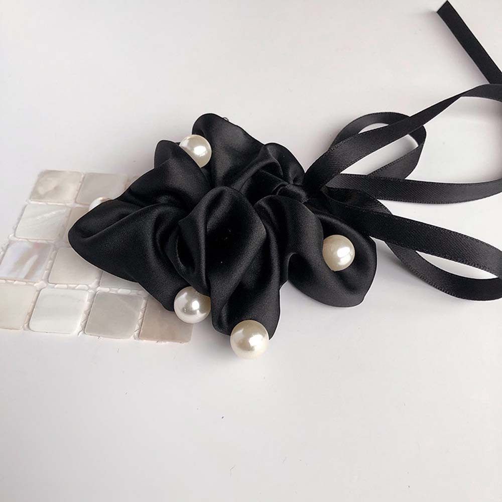 Dây Buộc Tóc Đính Nơ Và Ngọc Trai Giả Thời Trang Cho Nữ